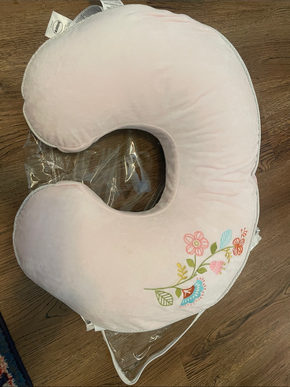 Boppy nursing pillow -the sweetest softest design! New! Pink Floral-Embroidered